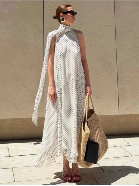 Zara Dresses & Skirts - NWT Zara ZW Collection polka dot halter dress with an asymmetrical hem. Size S.